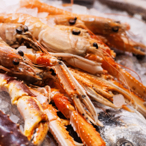 Cruditè di scampi, gamberi e fresco del giorno
